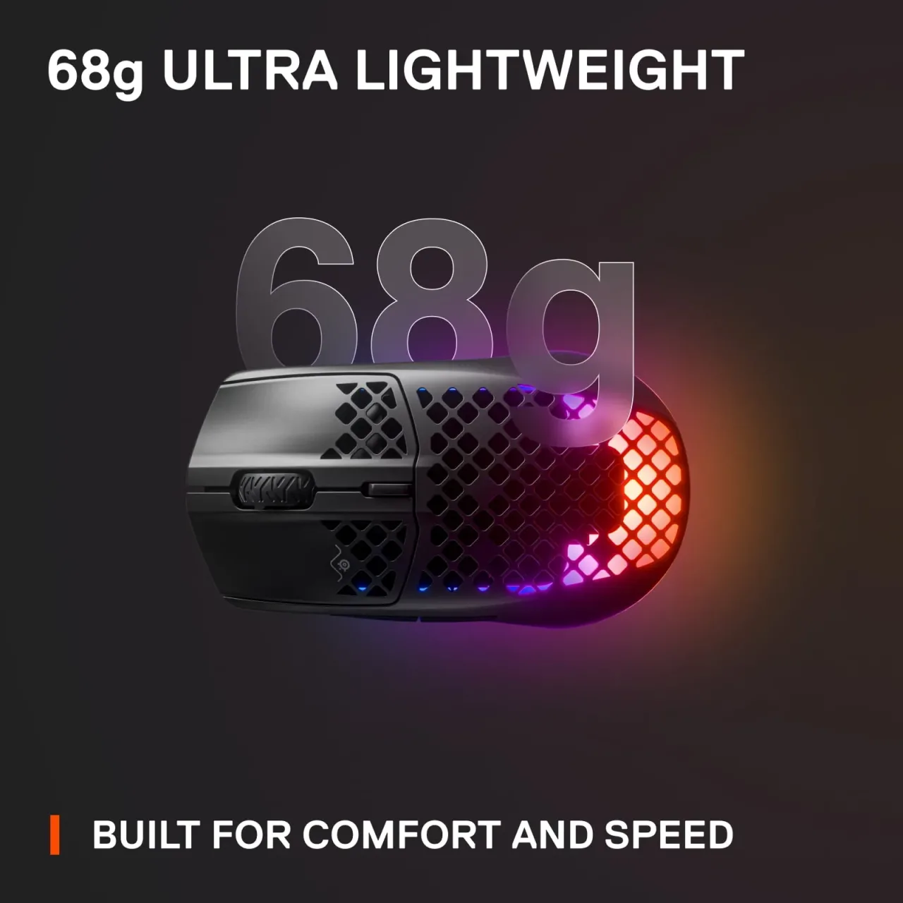 SteelSeries AEROX 3 WIRELESS 2022 ONYX - Ultralight Gaming Mouse