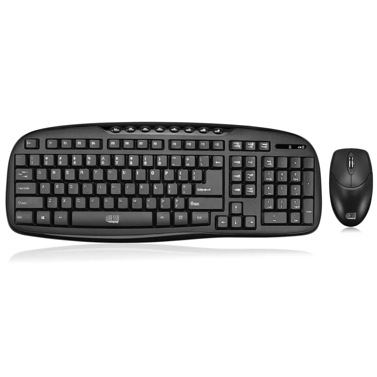 Adesso 2.4GHZ Wireless Easytouch Desktop Multimedia Keyboard And Mouse Combo.