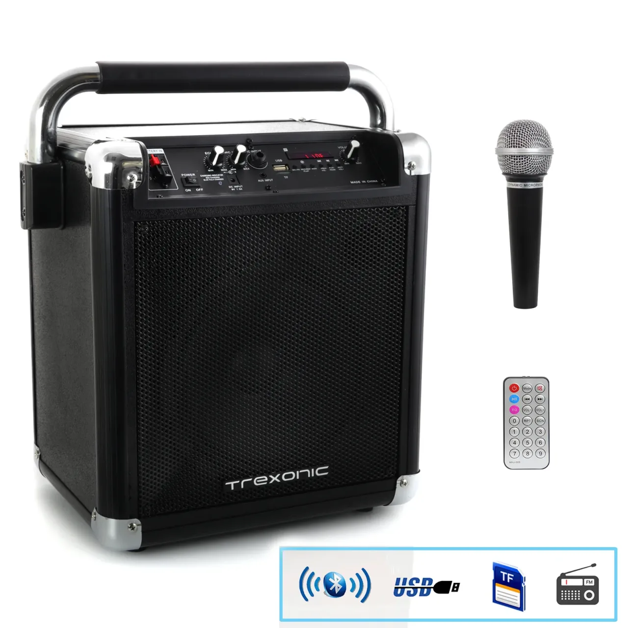 Open box – ished Trexonic Wireless Portable Party Speaker with USB Recording, FM Radio…