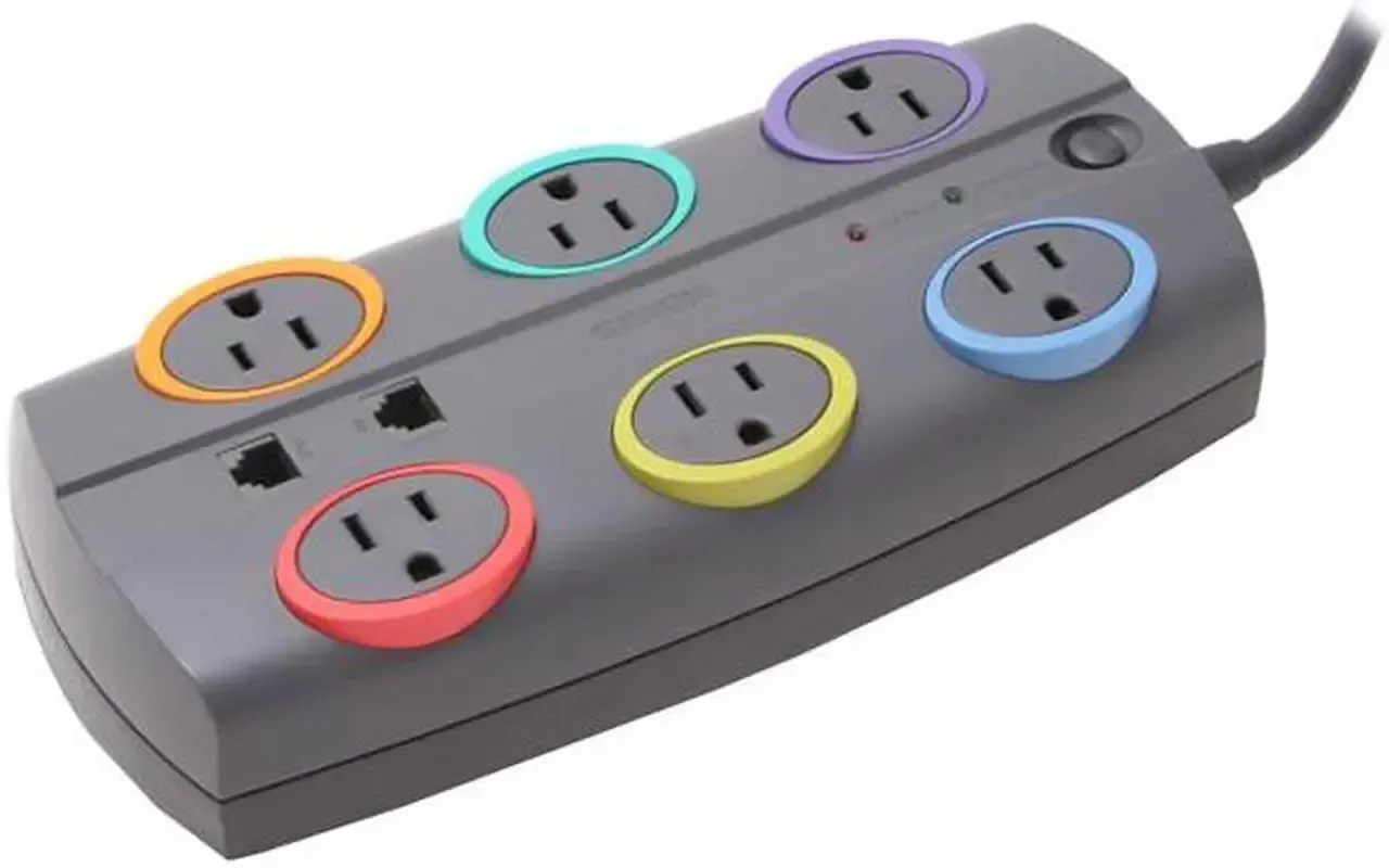 KENSINGTON 6 Outlets Power Strip 8 ft. Cord Length