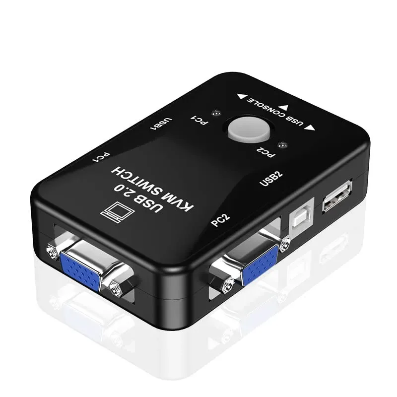 HEYYBIT VGA KVM Switch for 2 PCs, 1080P