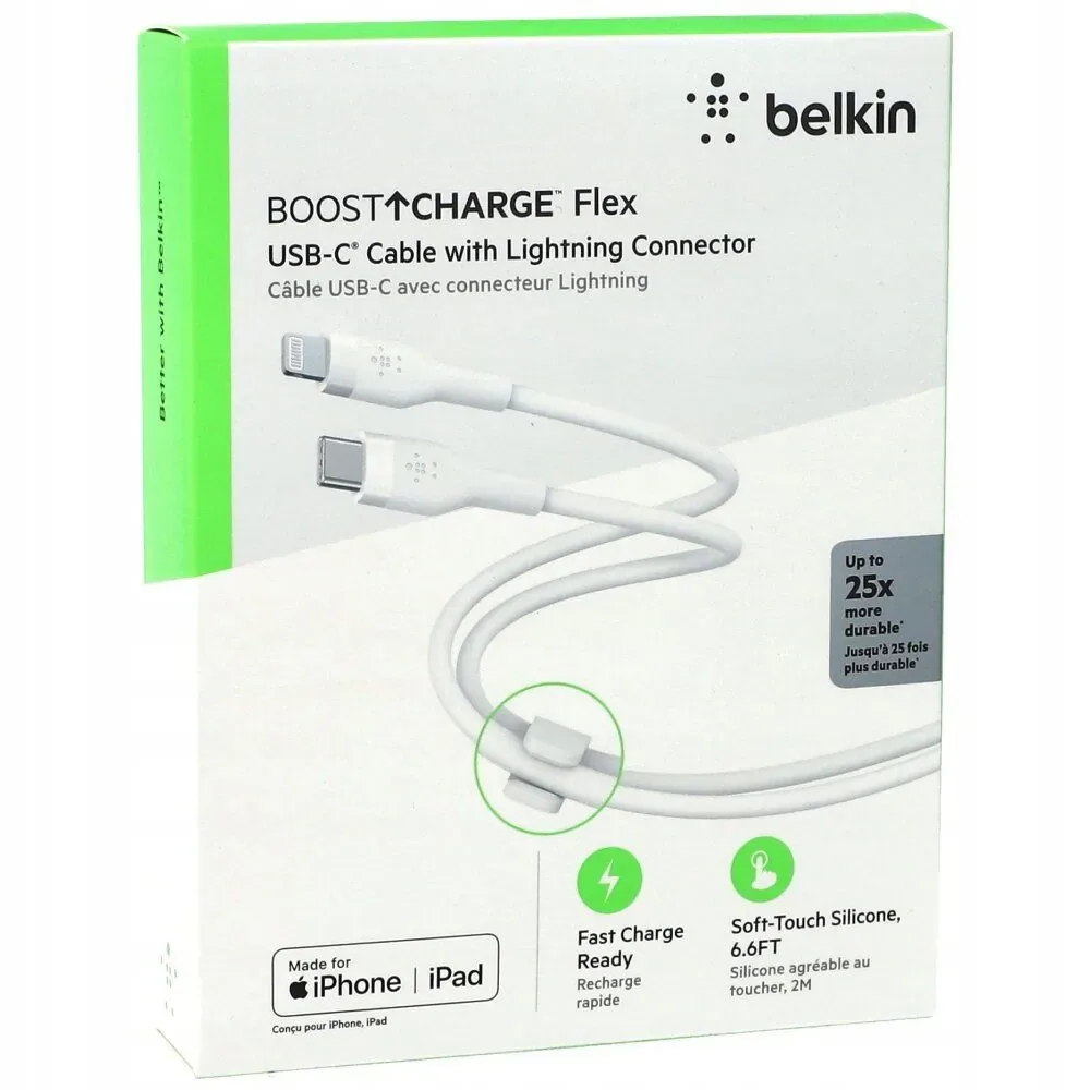 Belkin Silicone 2m White Cable