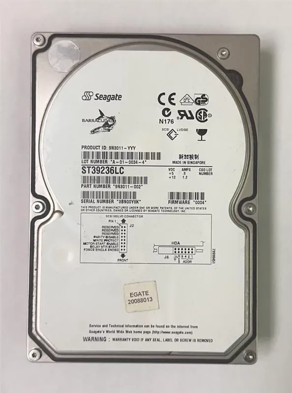 Used – SEAGATE Barracuda 9LP 9.1GB SCSI Hard Drive - 7200 RPM