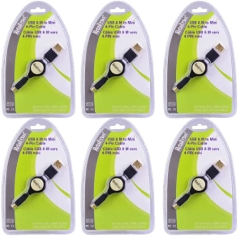RetailPlus USB A (M) to 4-pin USB Mini-B Cable - Retail Hanging