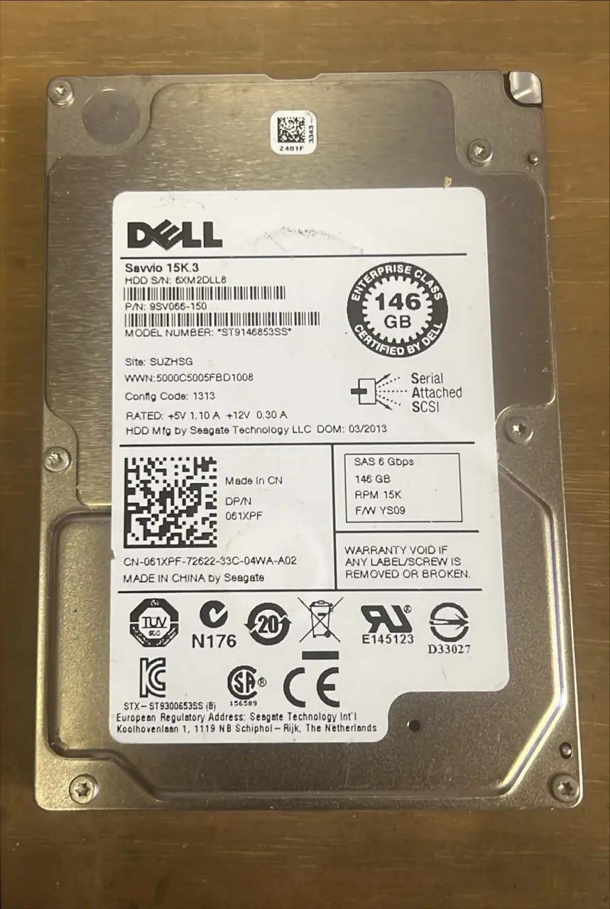 Open box – DELL 146GB 15K RPM SAS Hard Drive - 2.5" 6Gb/s Storage