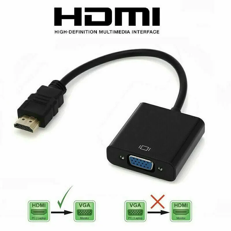 HEYYBIT Gold-Plated HDMI to VGA Adapter - Male to Female