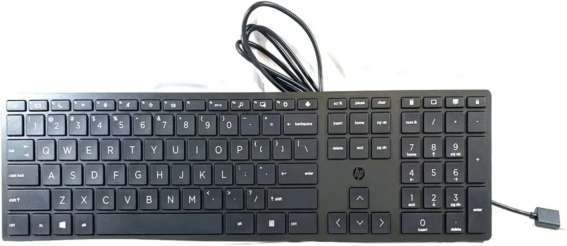 English Wired Standard USB Slim Keyboard HP L96909-001