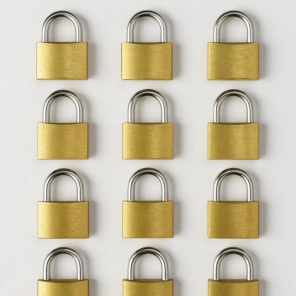 HEYYBIT 20mm Brass Padlocks - 12-Pack, Keyed Alike