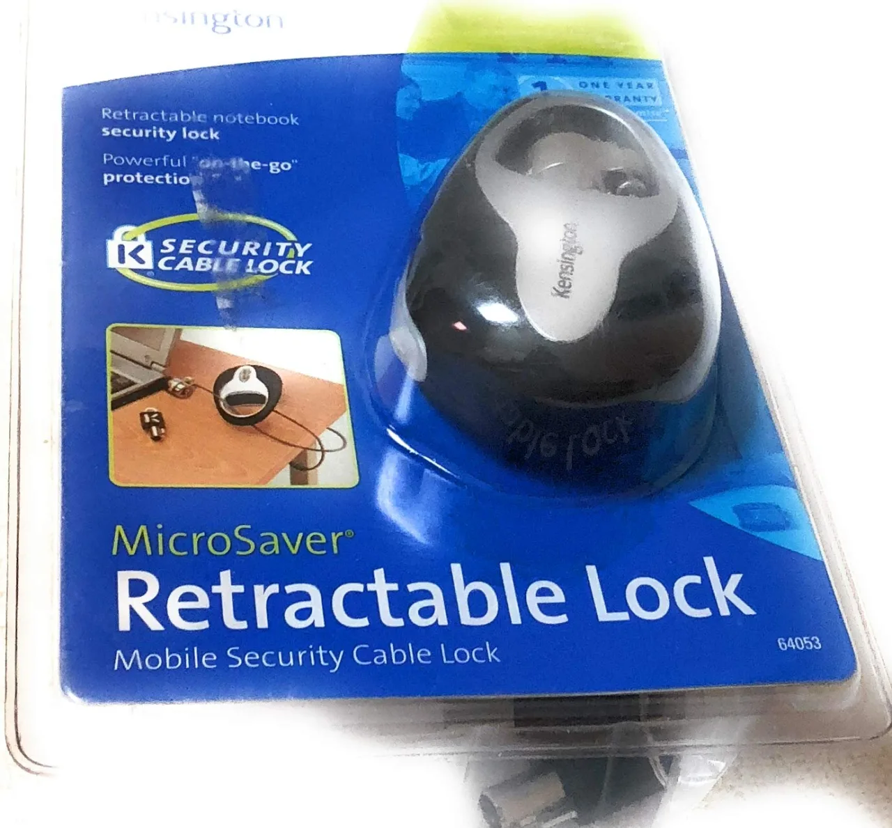 Open box – KENSINGTON MicroSaver Retractable Portable Notebook Lock (PC/Mac)