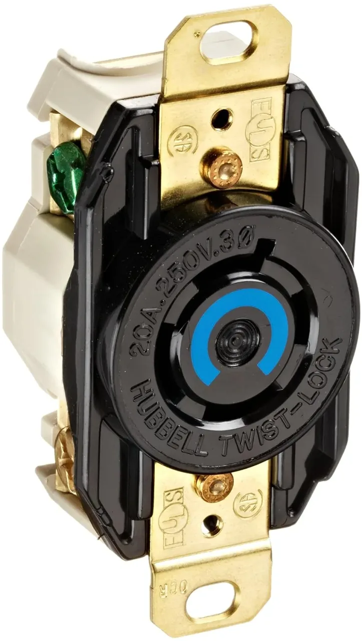 New (damaged box) – Hubbell Locking Devices, Twist-Lock, Industrial, Flush Receptacle,…