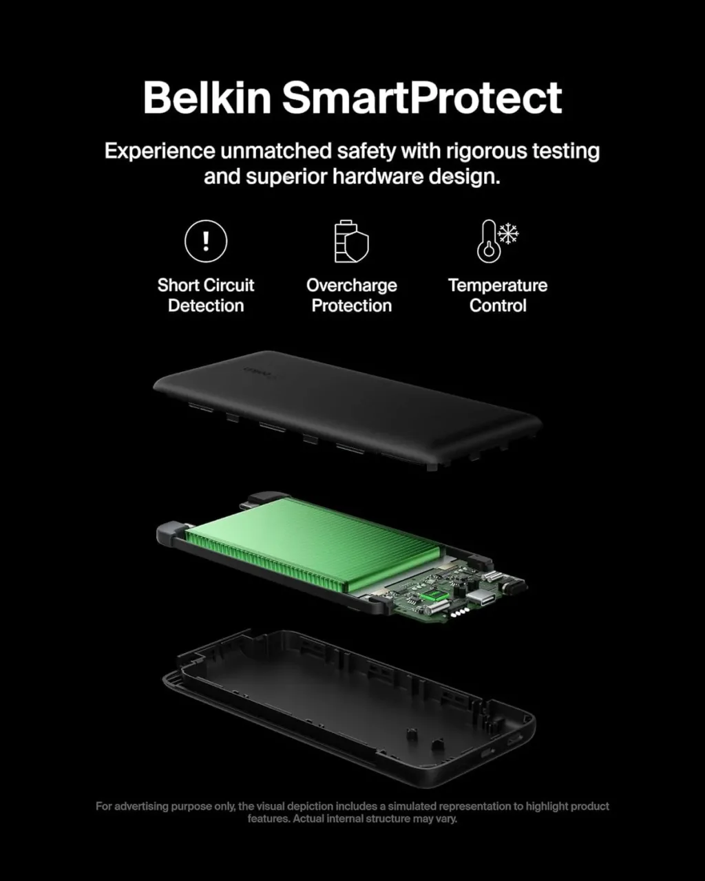 Belkin 10K PD Power Bank with Integrated Cables, Black