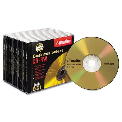 IMATION Gold CD-RW Discs, 10-Pack, 700MB, 4x Speed