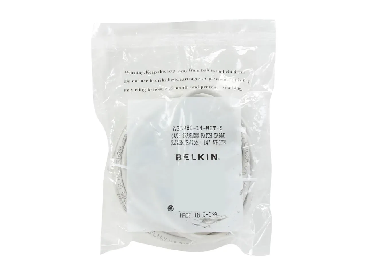 Belkin Patch Cable - Unshielded Twisted Pair (UTP) - Male Left Gender - Male Right Gend
